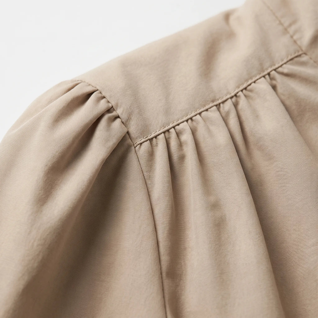 Aevari - Voluminous Puff Sleeve Cropped Jacket