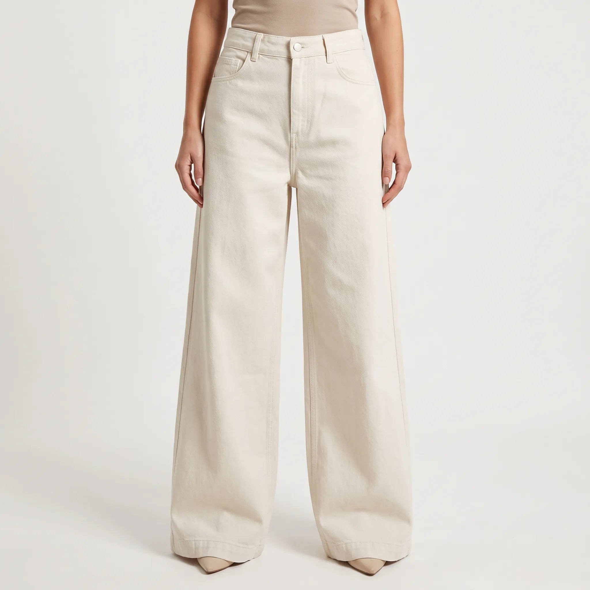 Alvara - High Waisted Wide Leg Jeans