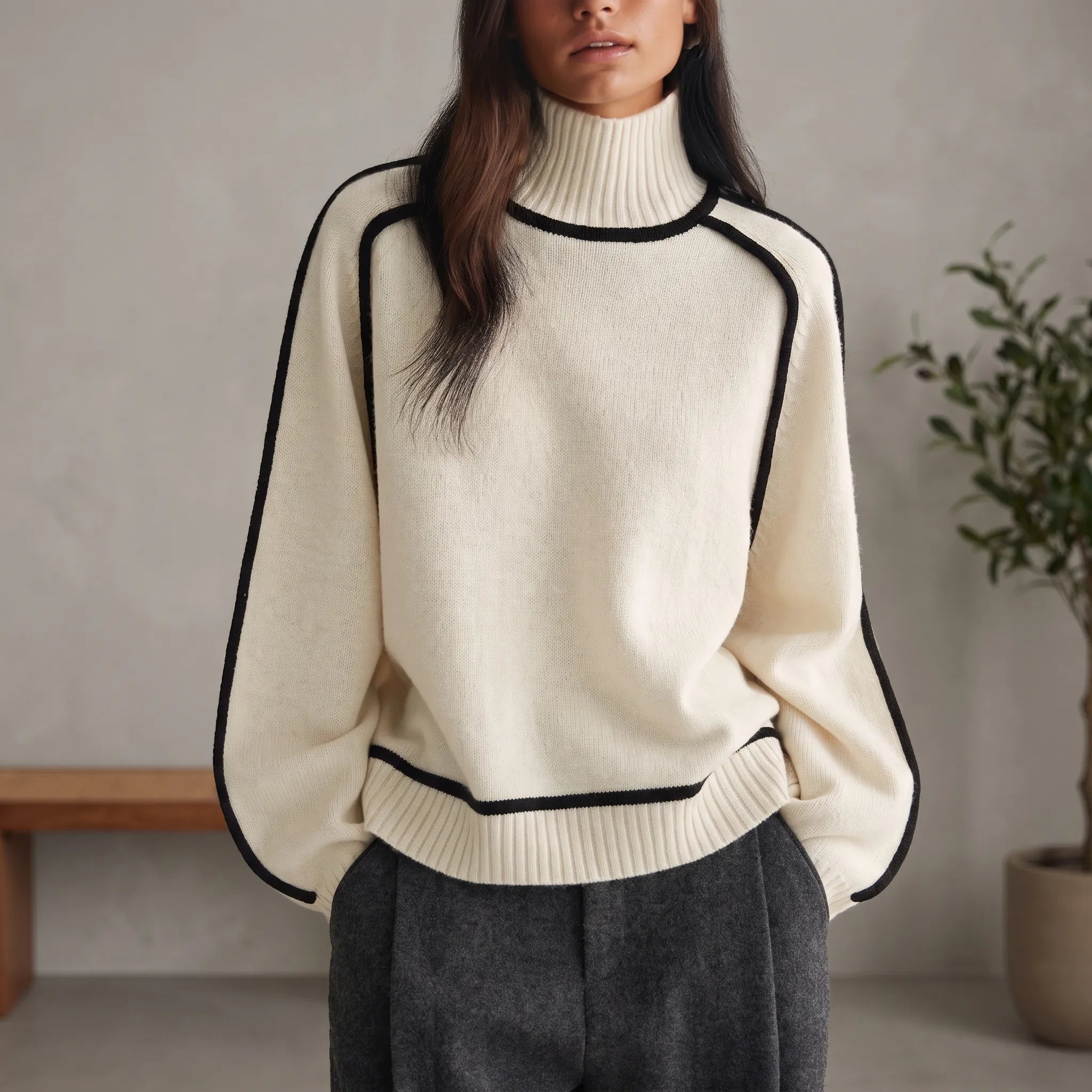 Ardena - Relaxed Fit Oversized Turtleneck Jumper