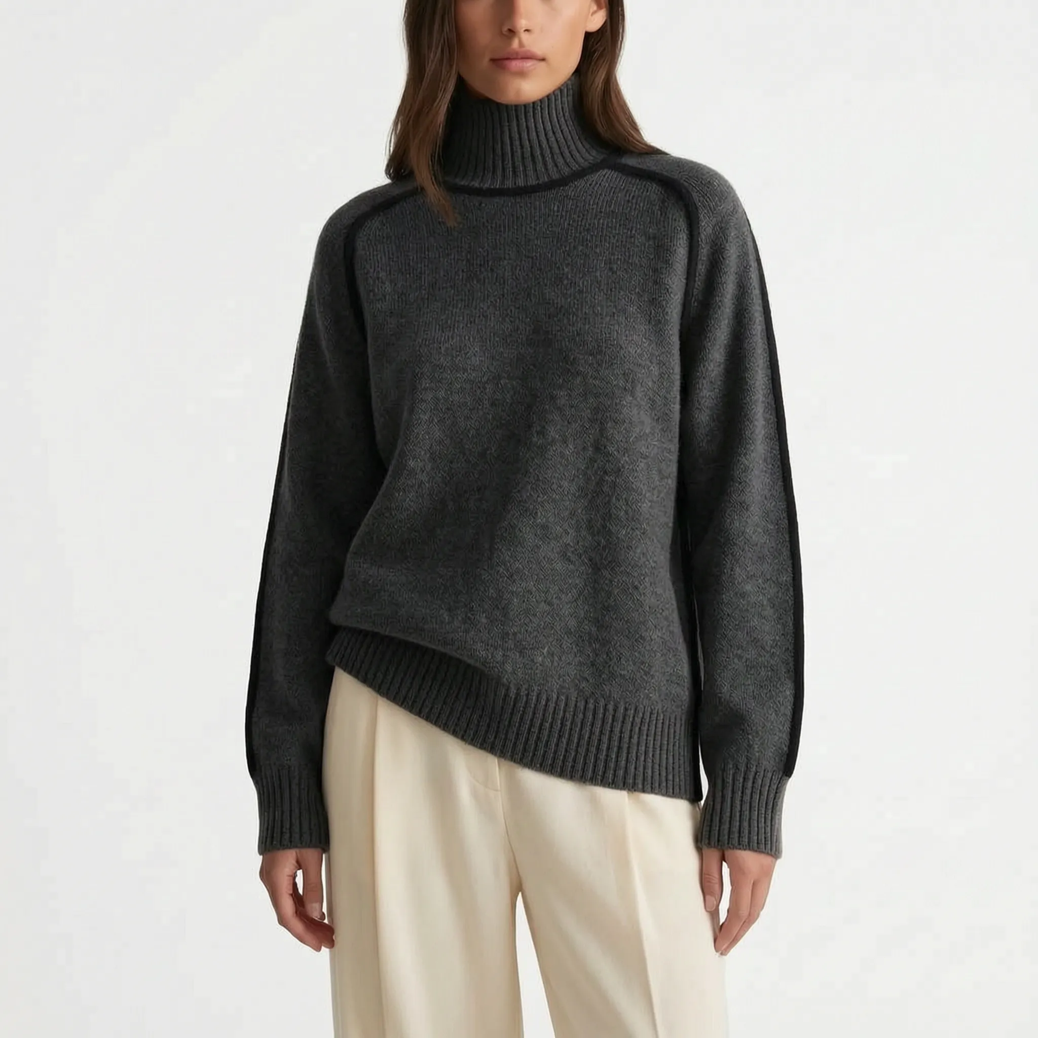 Ardena - Relaxed Fit Oversized Turtleneck Jumper
