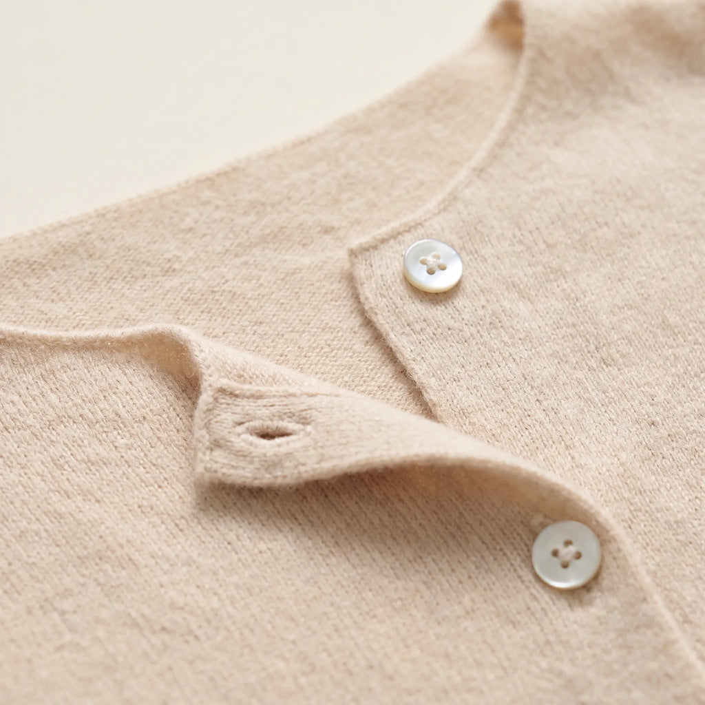 Calypsa - Modern Asymmetrical Buttoned Womens Knit Cardigan