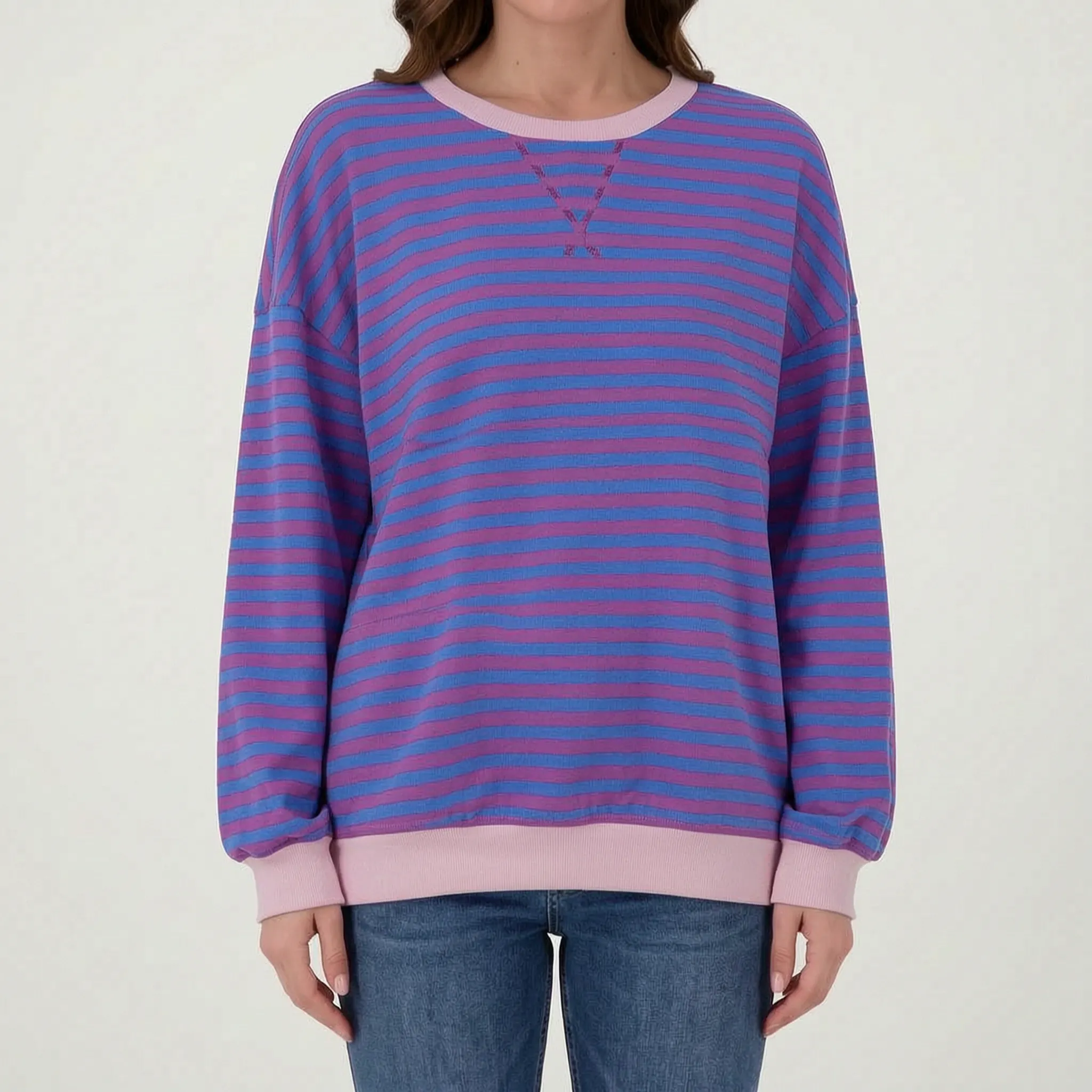 Celandi - Relaxed Fit Black White Striped Jumper
