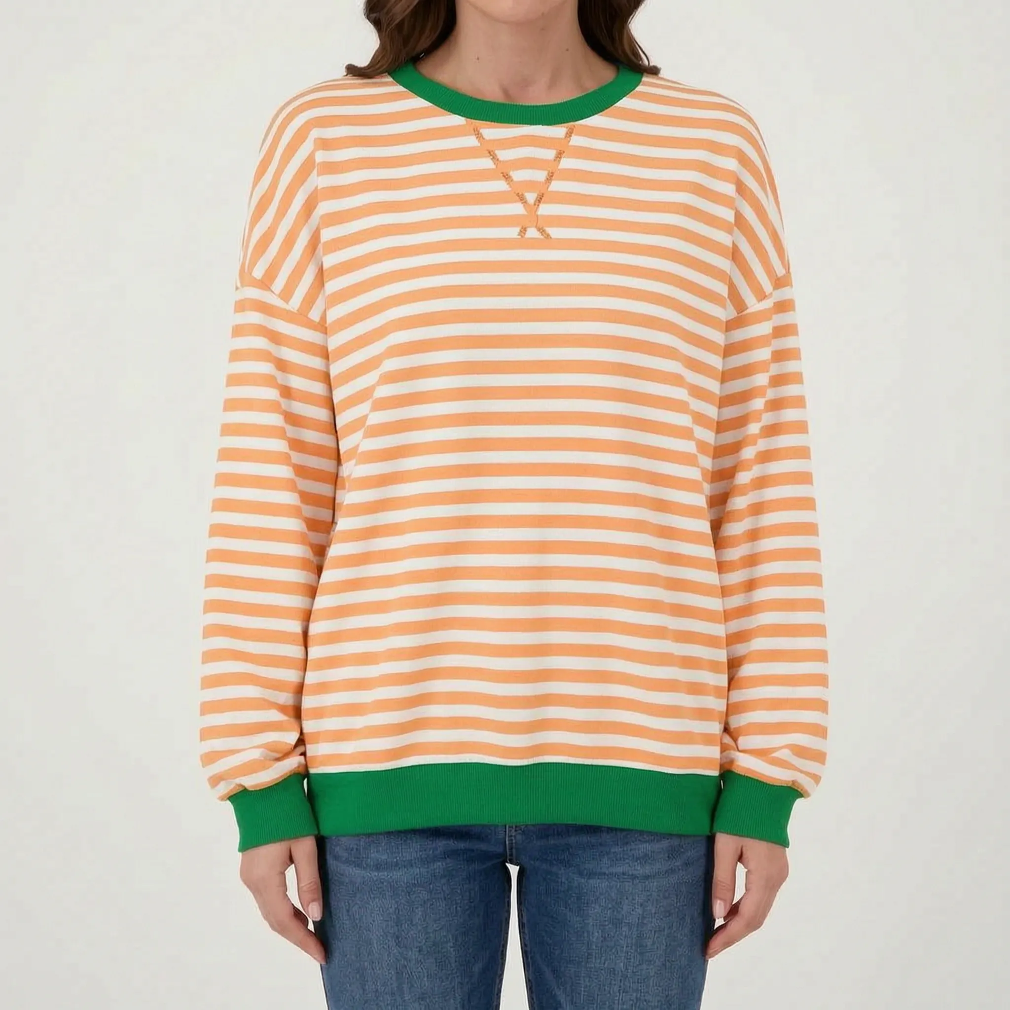Celandi - Relaxed Fit Black White Striped Jumper