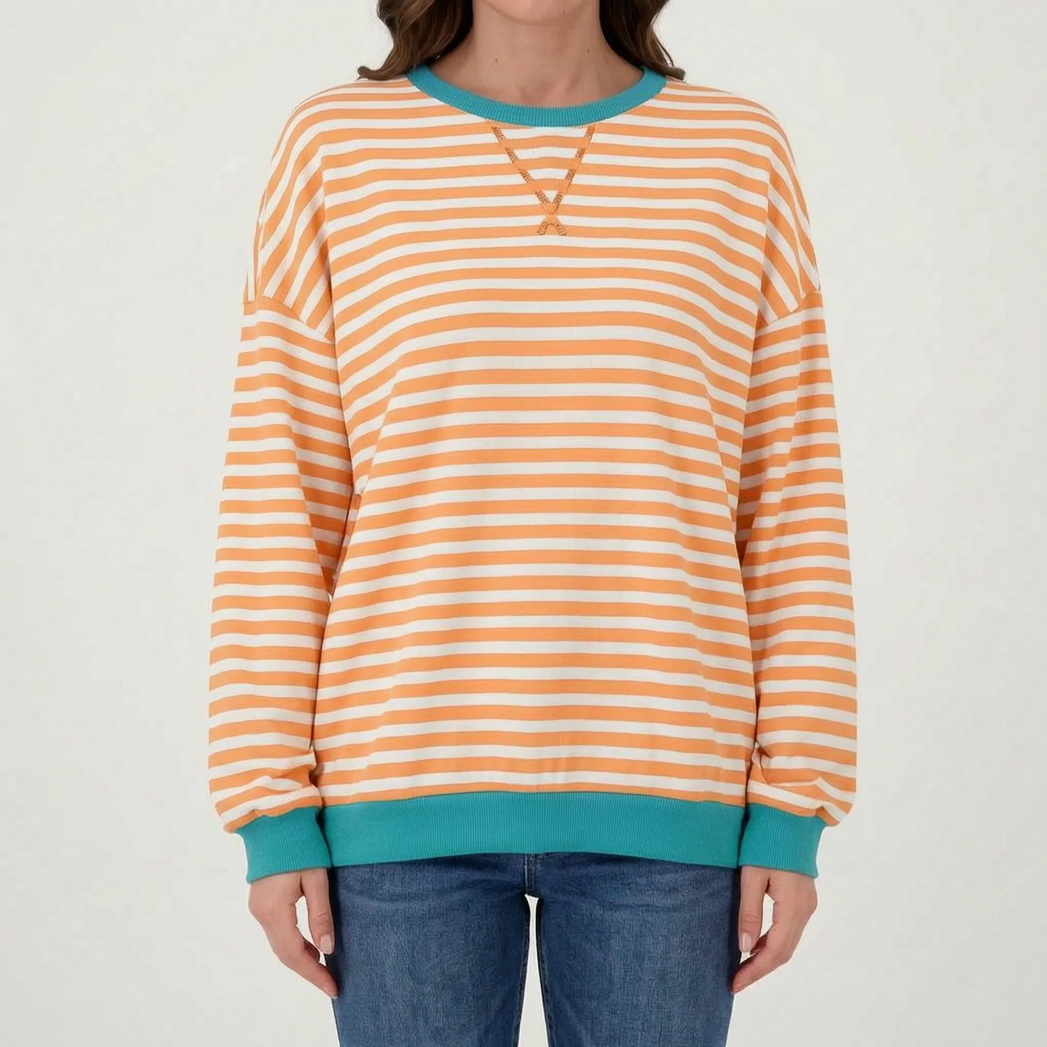 Celandi - Relaxed Fit Black White Striped Jumper