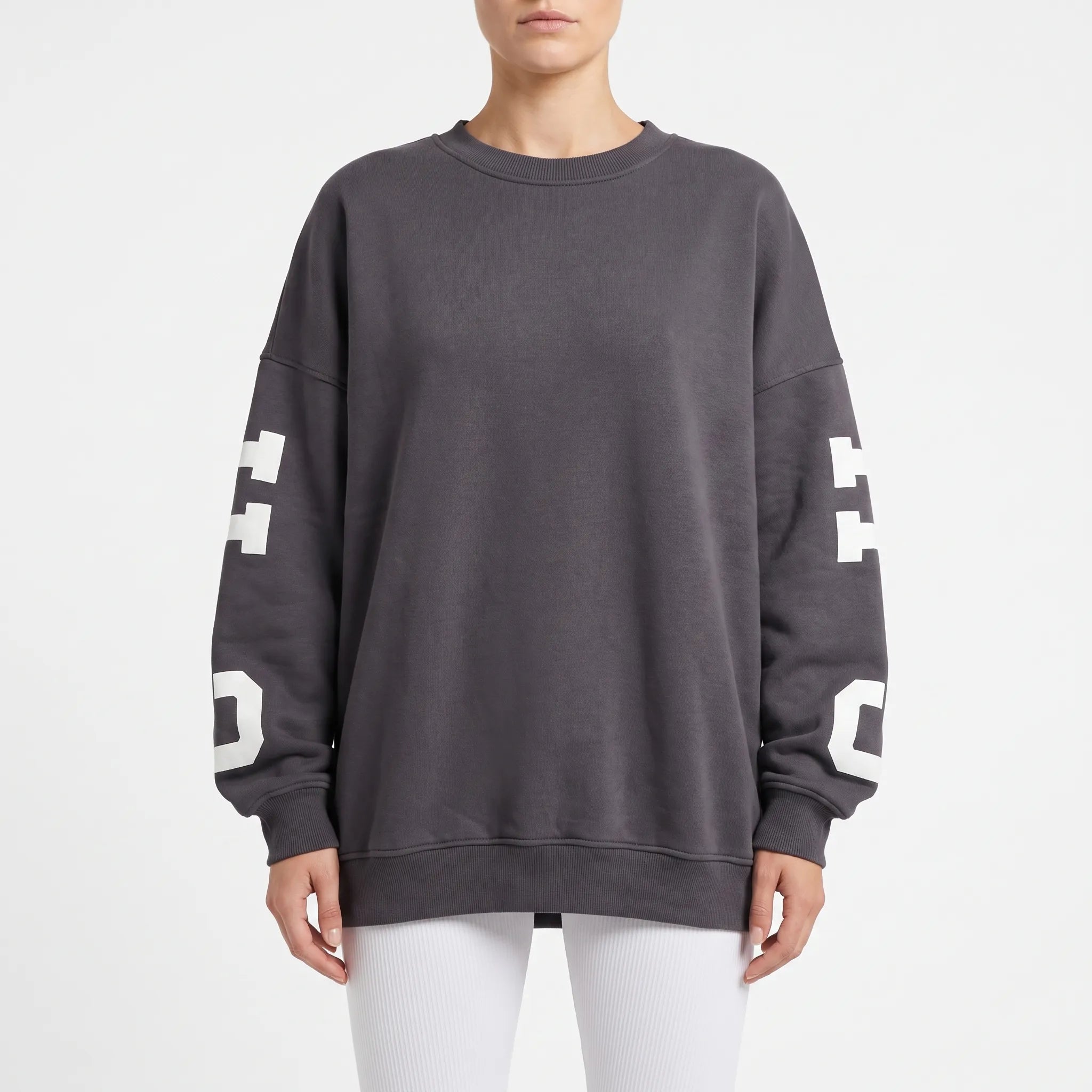 Collegify - Oversized Drop-Shoulder Varsity Sweatshirt