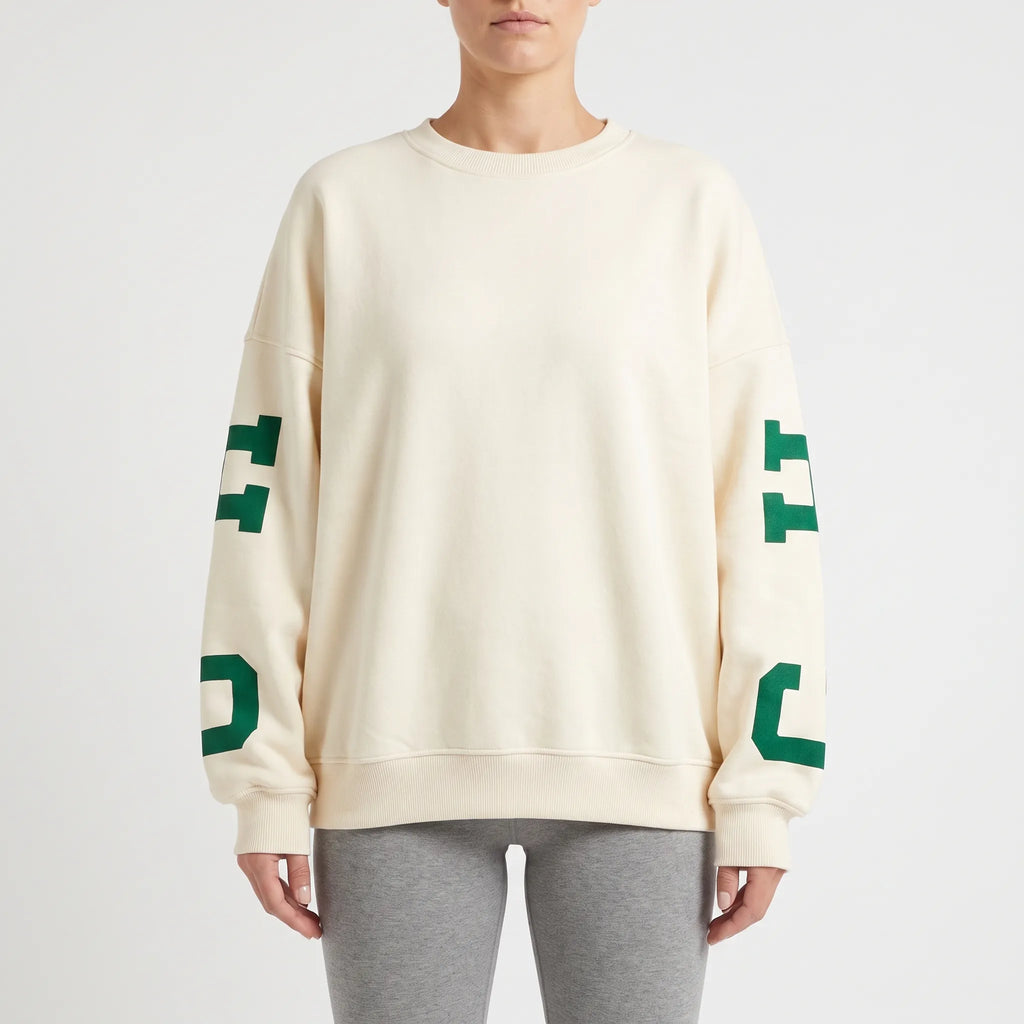 Collegify - Oversized Drop-Shoulder Varsity Sweatshirt