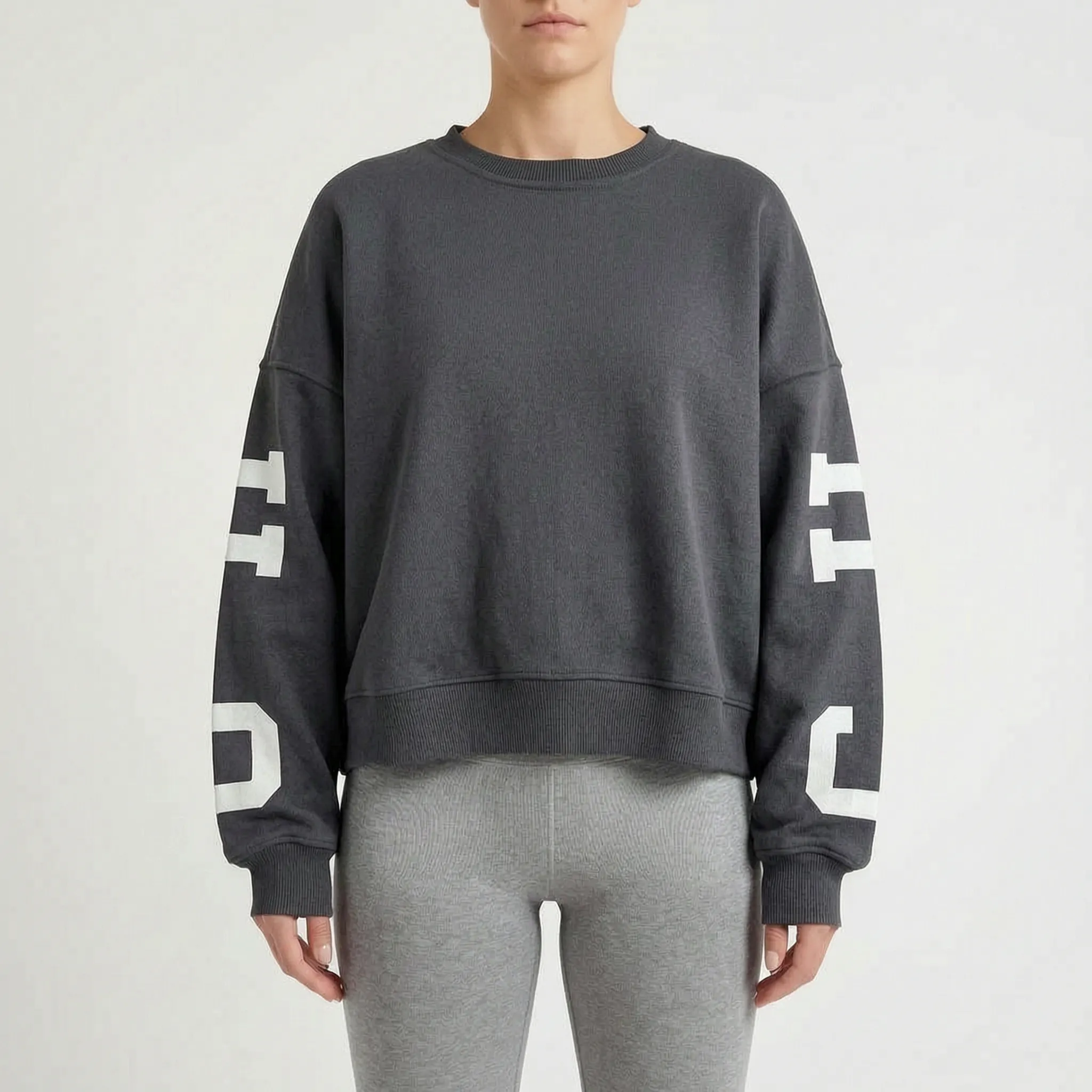 Collegify - Oversized Drop-Shoulder Varsity Sweatshirt