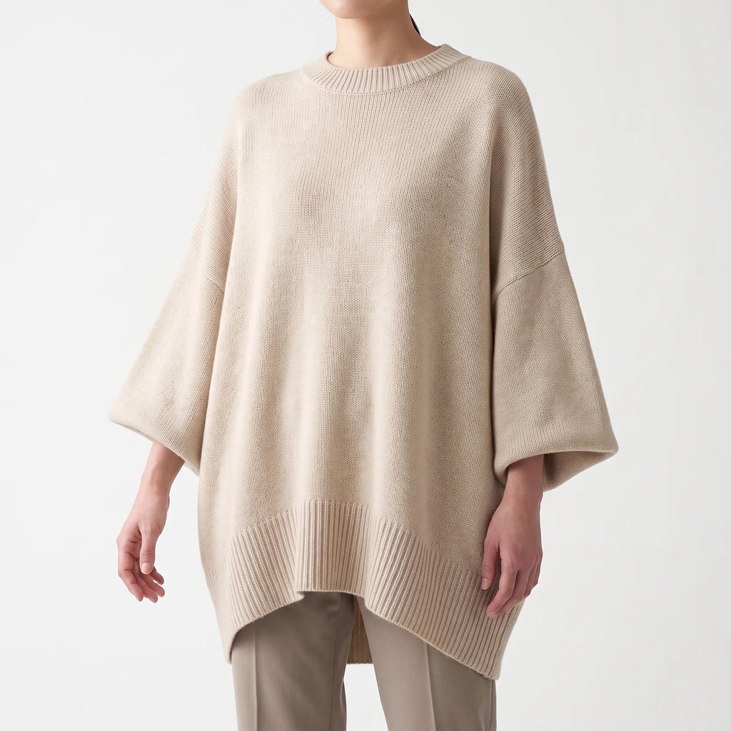 Knytta - Oversized Asymmetrical Long Sleeve Knit Sweater