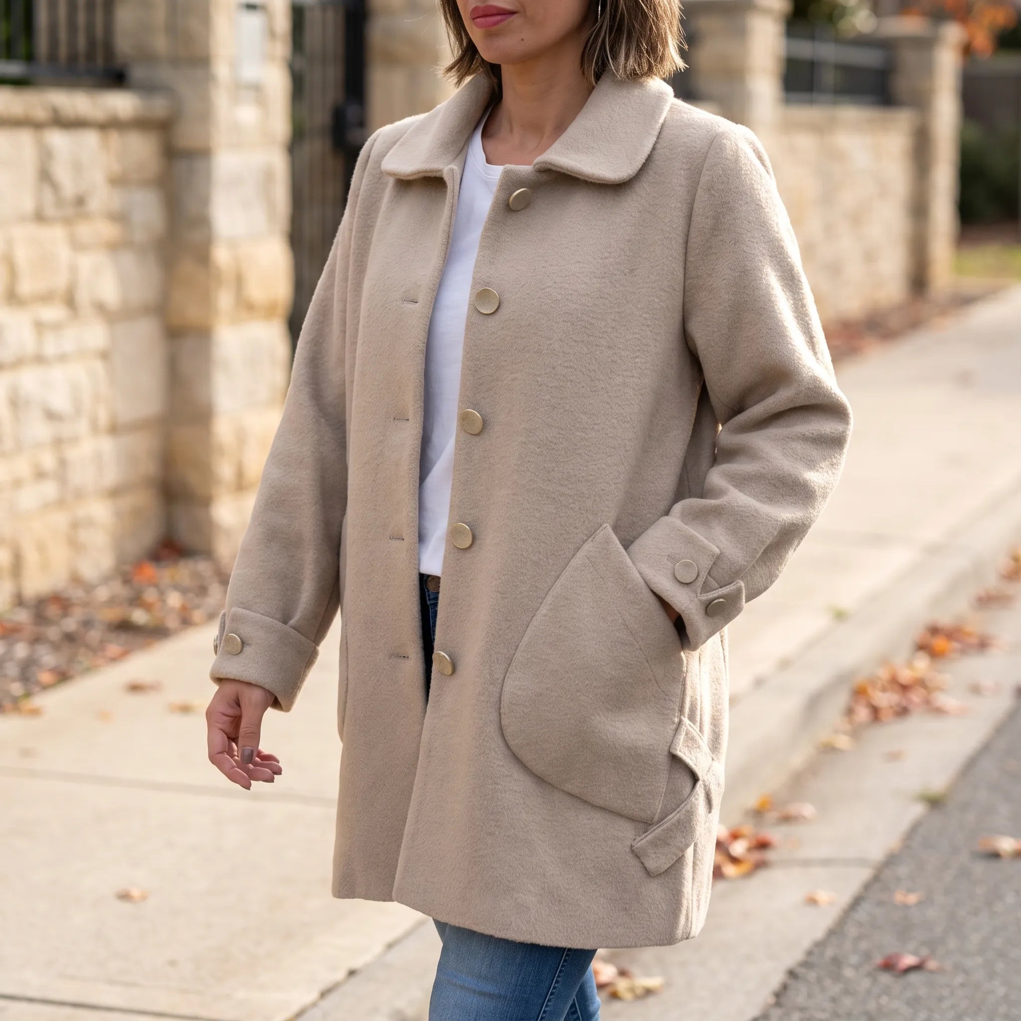 Mirenna - Classic Button-Up Women's Coat