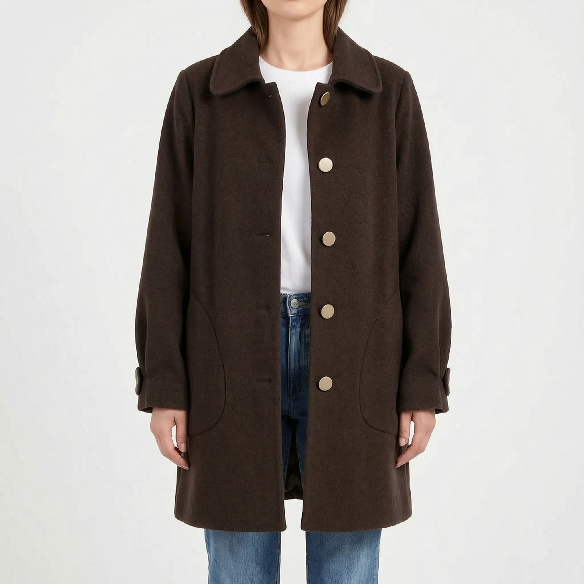 Mirenna - Classic Button-Up Women's Coat