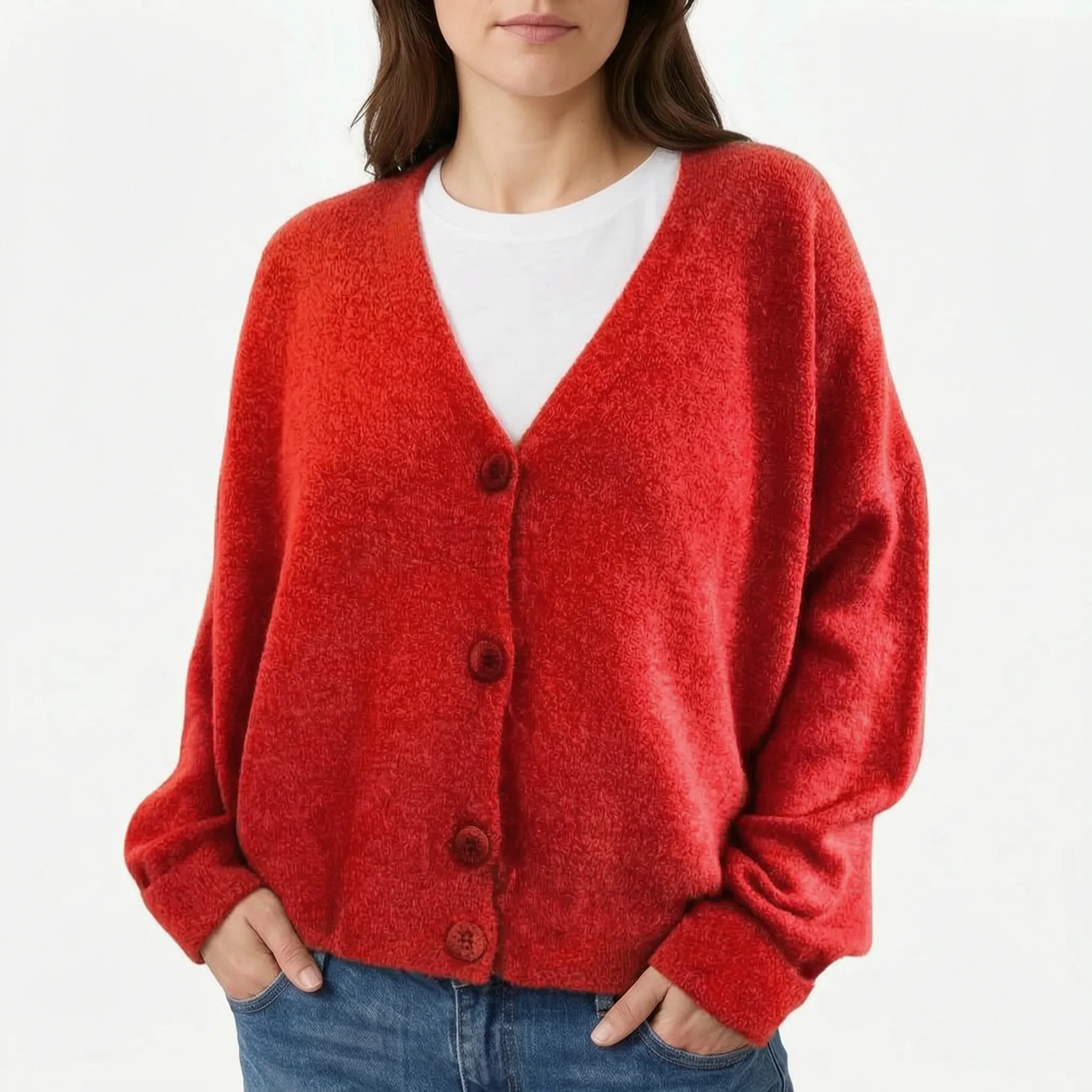 Novalis - Relaxed V Neck Knitted Cardigan