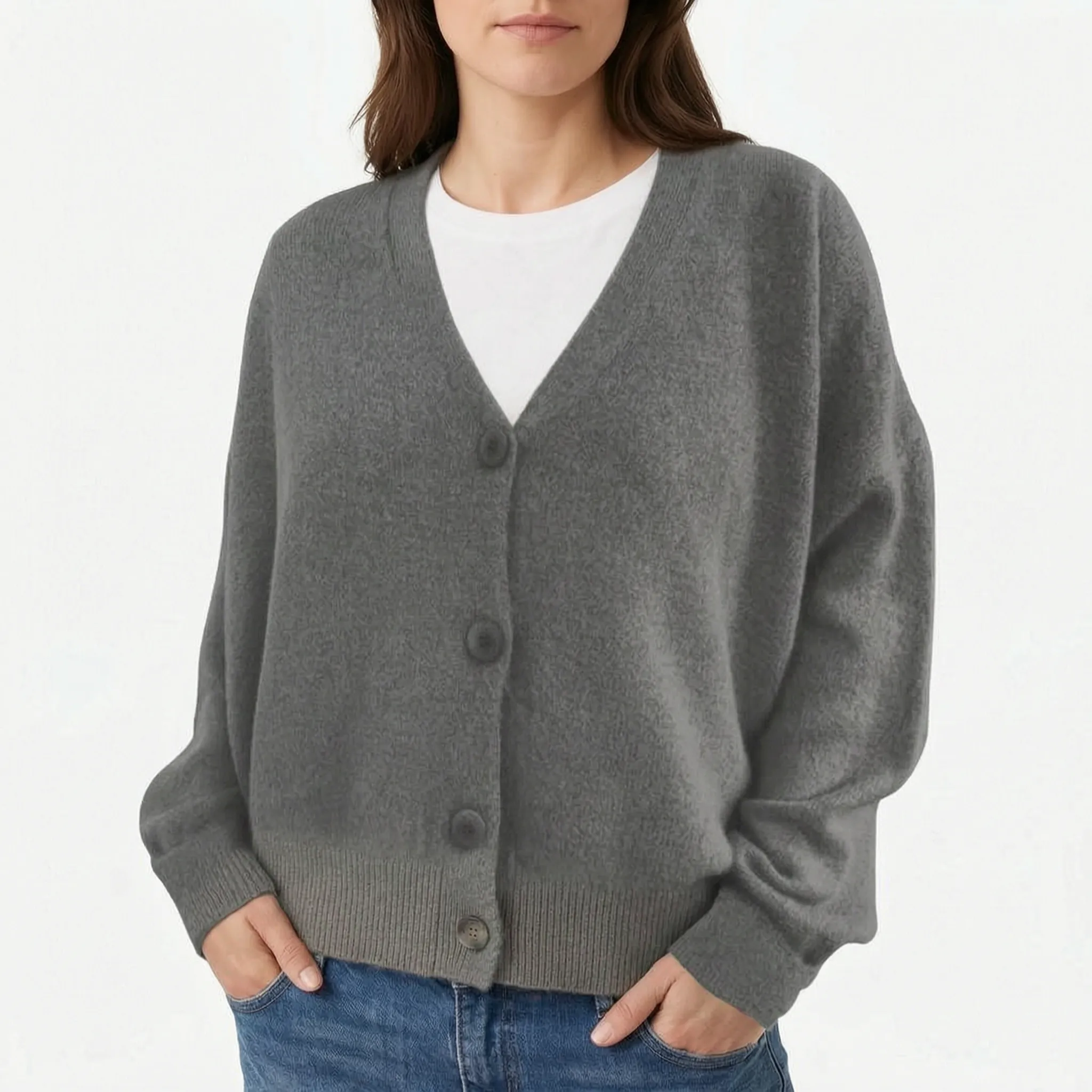Novalis - Relaxed V Neck Knitted Cardigan