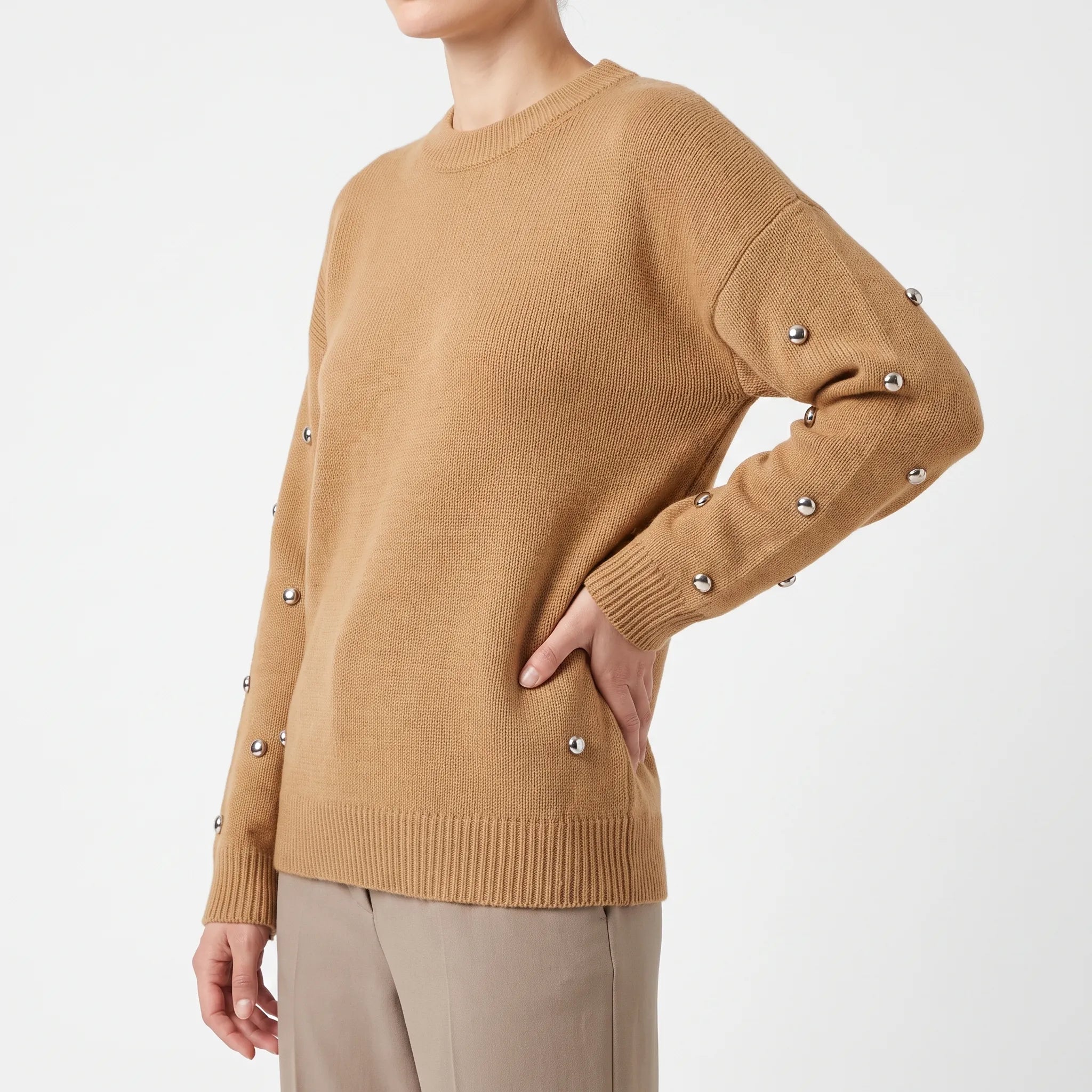 Tawnique - Relaxed Fit Brown Knit Jumper