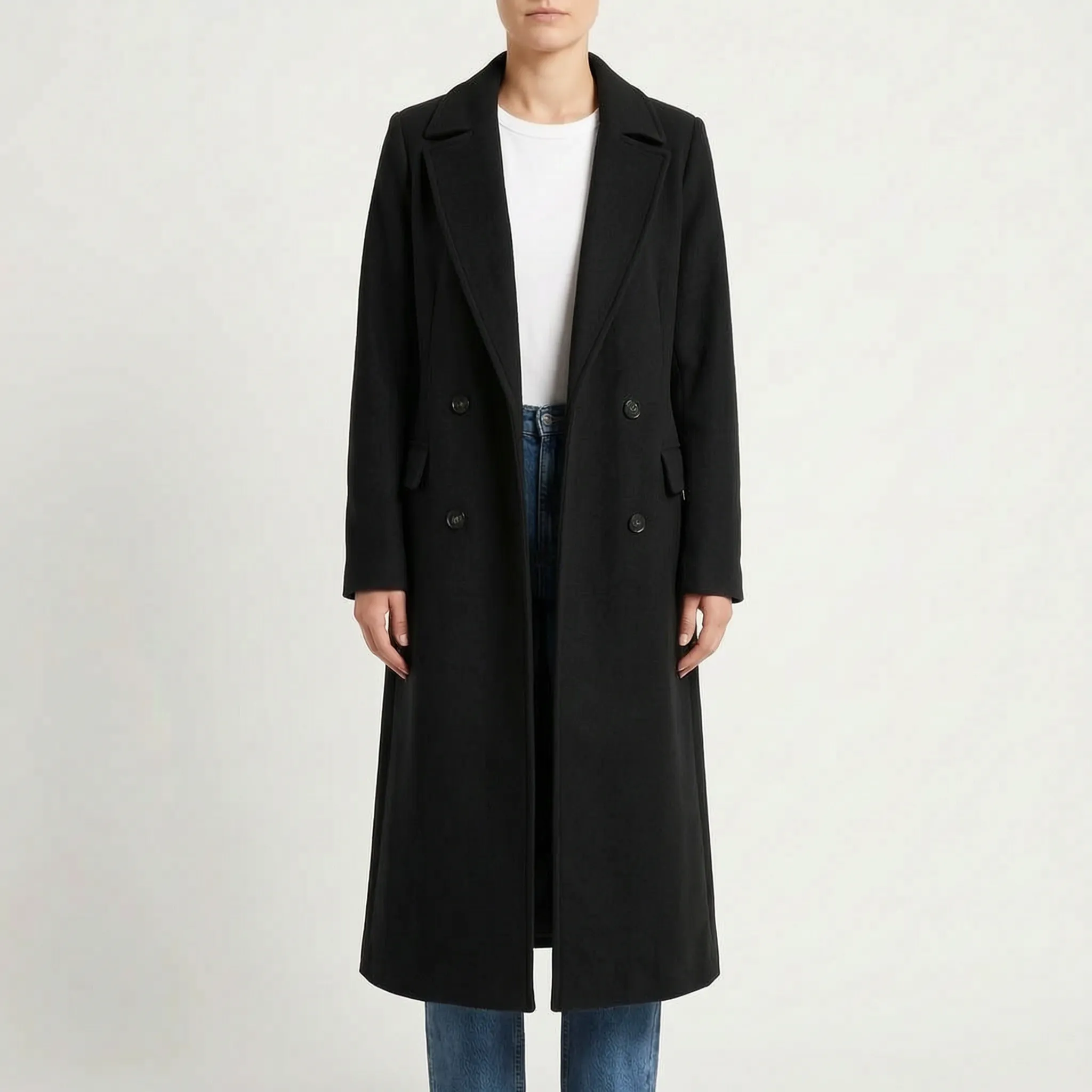 Veltora - Double-Breasted Long Winter Coat