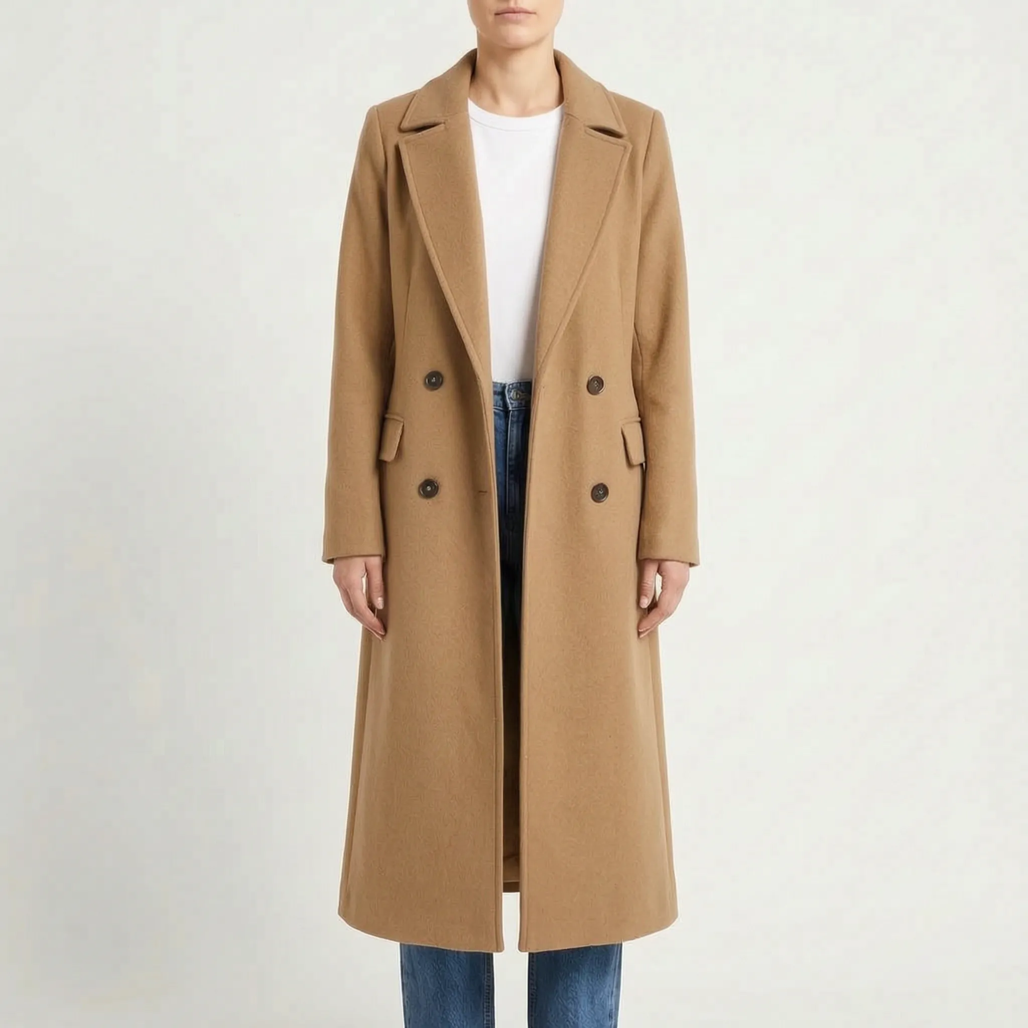 Veltora - Double-Breasted Long Winter Coat